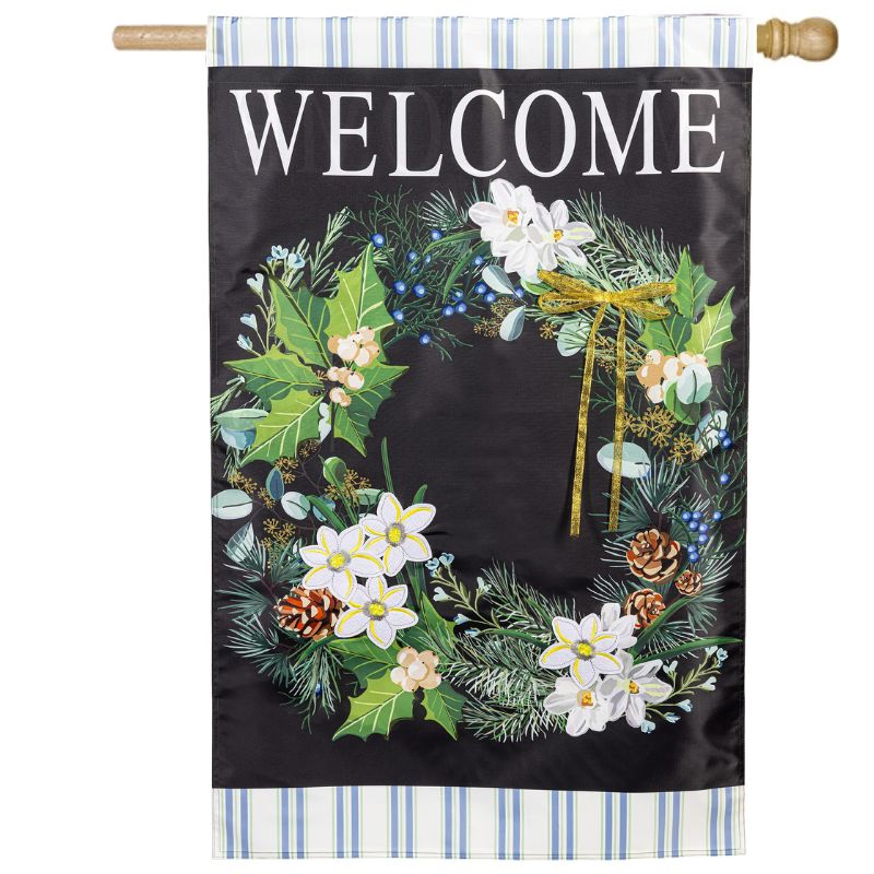 Winter Foliage Welcome House Flag
